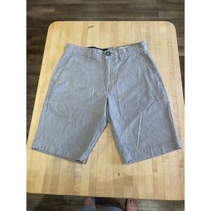 Volcom Chino Gray Silver Bermuda Shorts  28 Cotton Blend 9" Inseam Skater Surfer